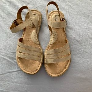 Flat gold sandals